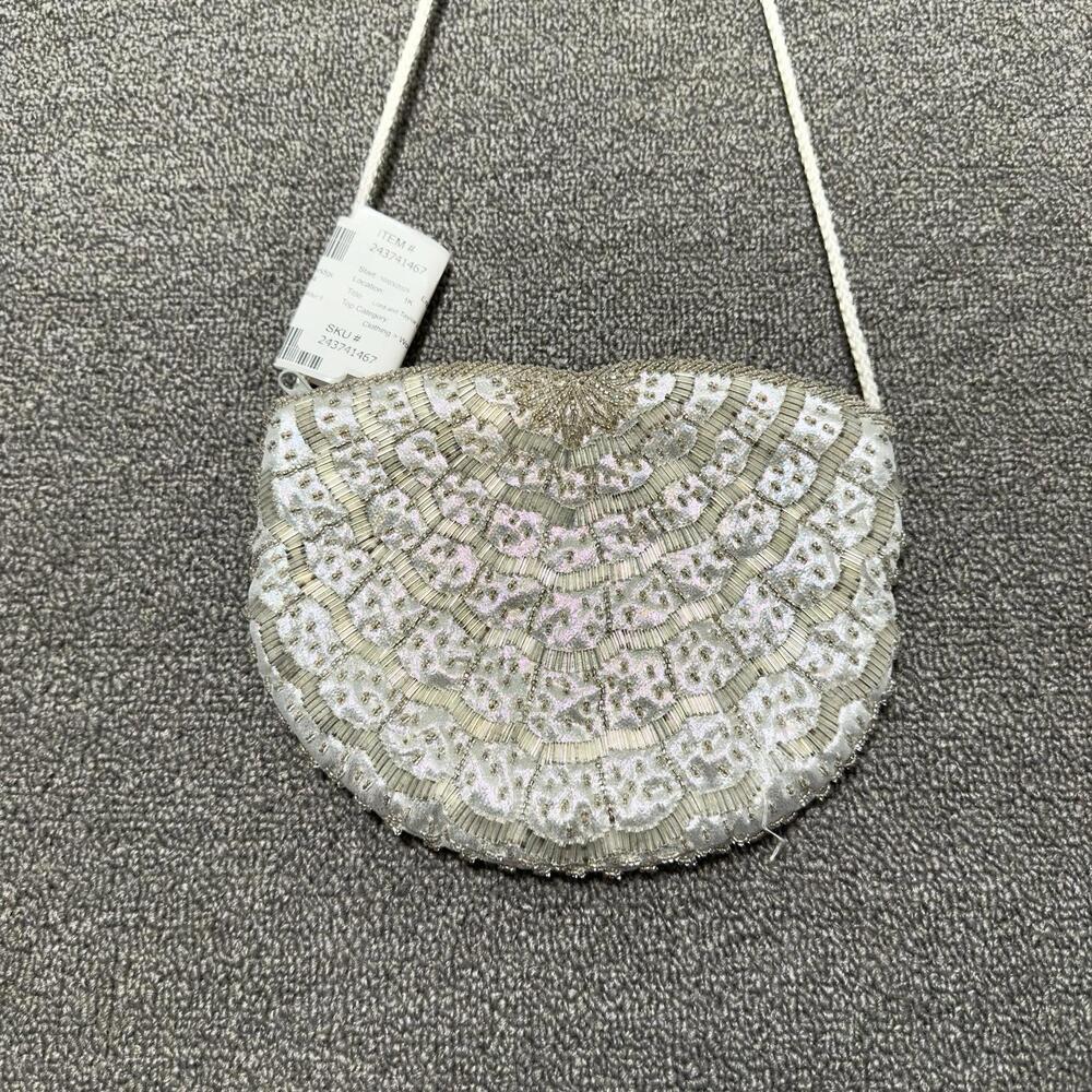 VTG Lord&Taylor Evening Purse Opalescent Satin Beaded Y2K - Picture 2 of 5